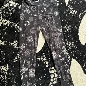 Witchy Goth Boho Black Leggings